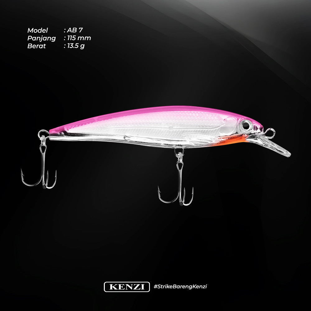 KENZI ALBA LURES Floating Minnow 115mm Umpan Pancing Casting Barramundi GT MJ Floating Hampala Sebarau Minnow