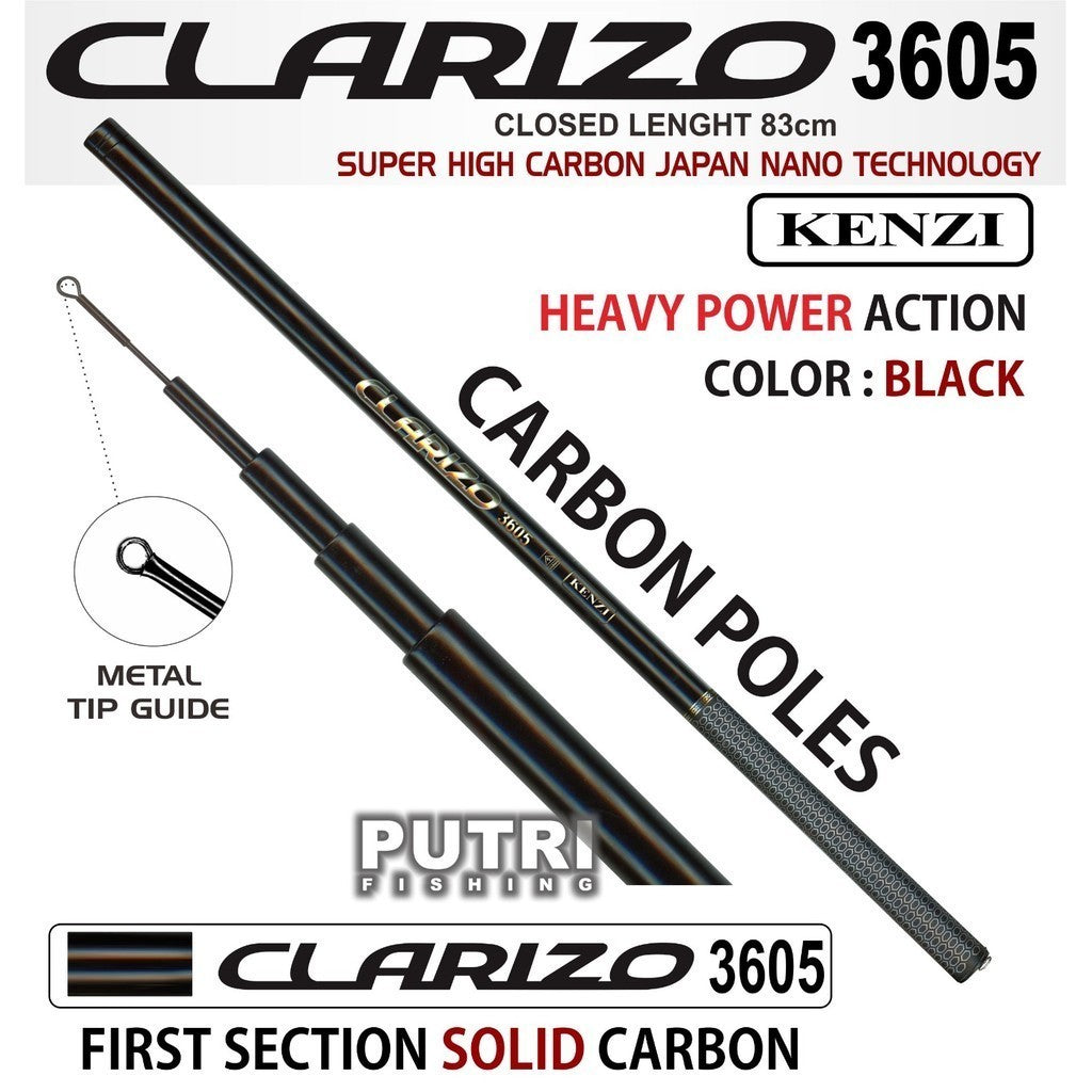 TEGEK KENZI CLARIZO 3605 4506 5407 Super High Carbon Joran Antena
