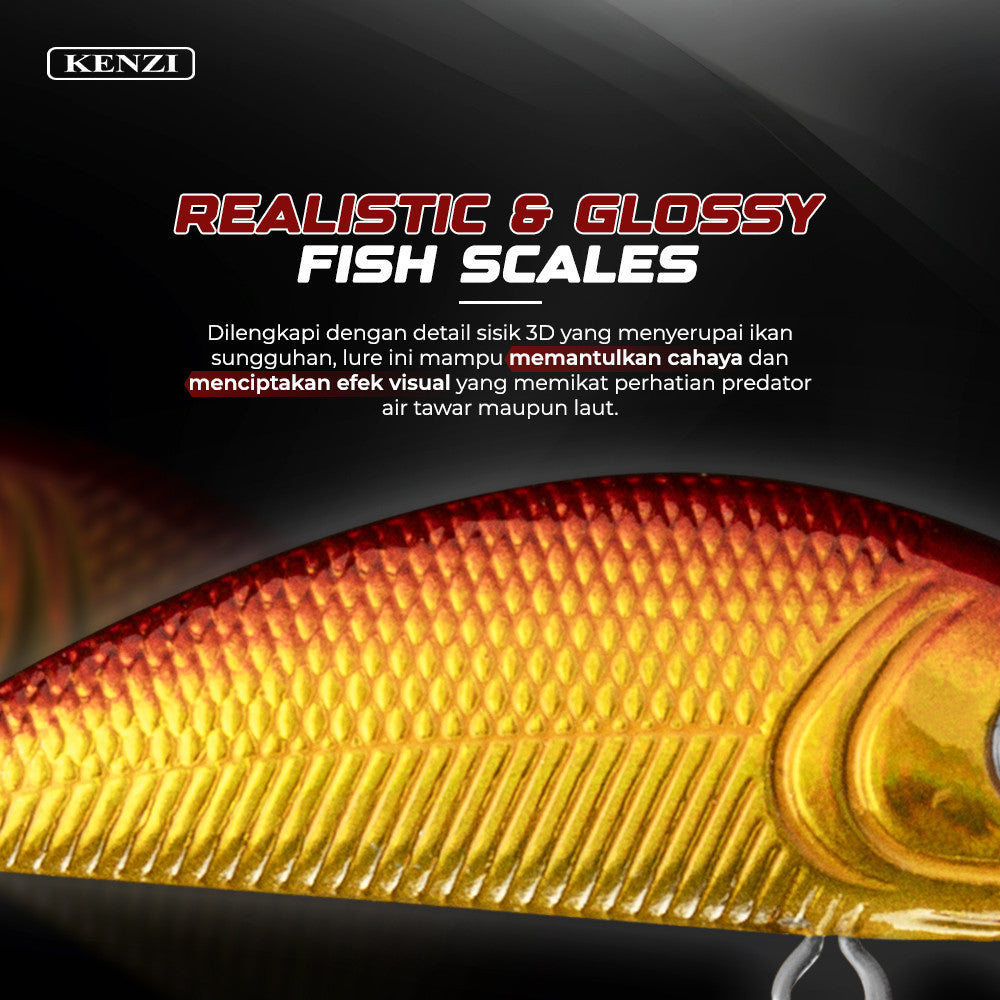 KENZI MURIA 45mm 3.4gr - Umpan Pancing Lure Mancing Tiruan Ikan Air Laut & Tawar Hard Bait
