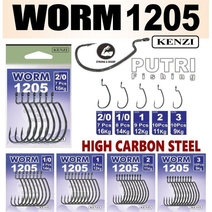 MATA KAIL CACING KENZI WORM 1205 HIGH CARBON STEEL