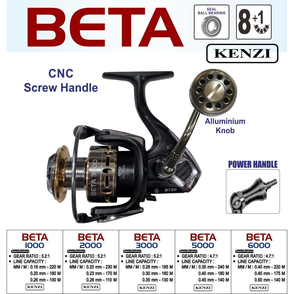 KENZI BETA 1000 2000 5000 POWER HANDLE - Reel Pancing