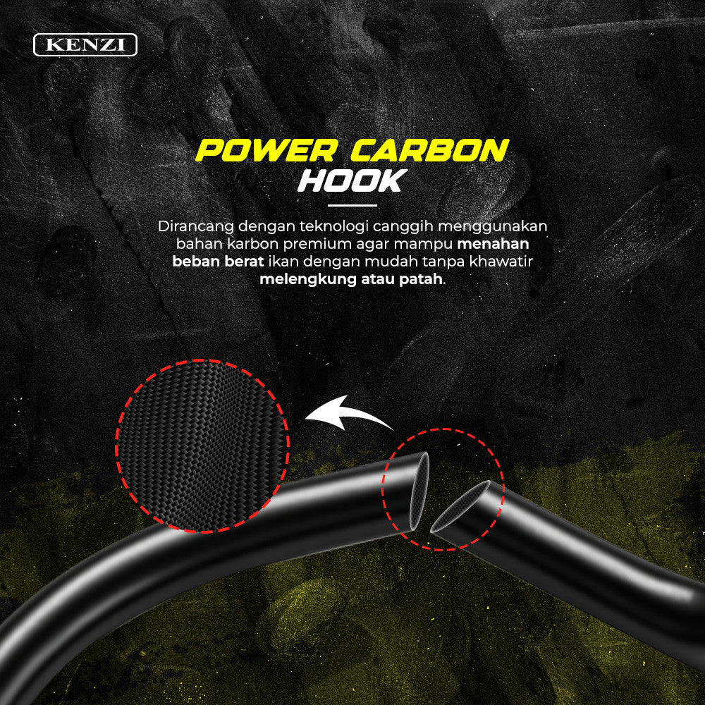 MATA KAIL KENZI CIRCLE HOOK POWER CARBON HOOKS BLACK NICKEL