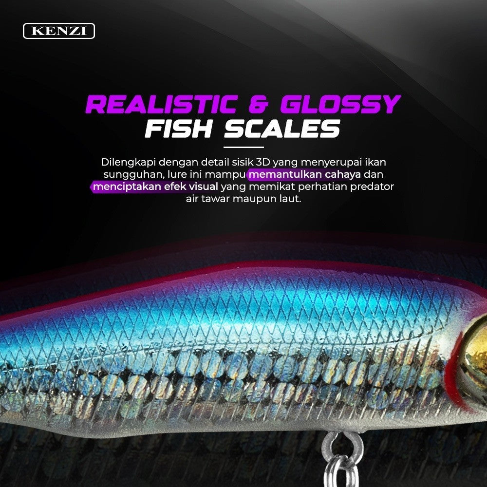 KENZI ASTRO  105mm 9.2gr - Umpan Pancing MINNOW FLOATING Lure Mancing Tiruan Ikan Air Laut & Tawar Hard Bait