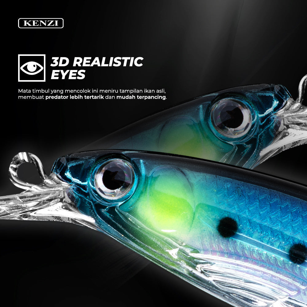 KENZI ALBA LURES 75mm 5gr Floating Minnow - Umpan Pancing Casting