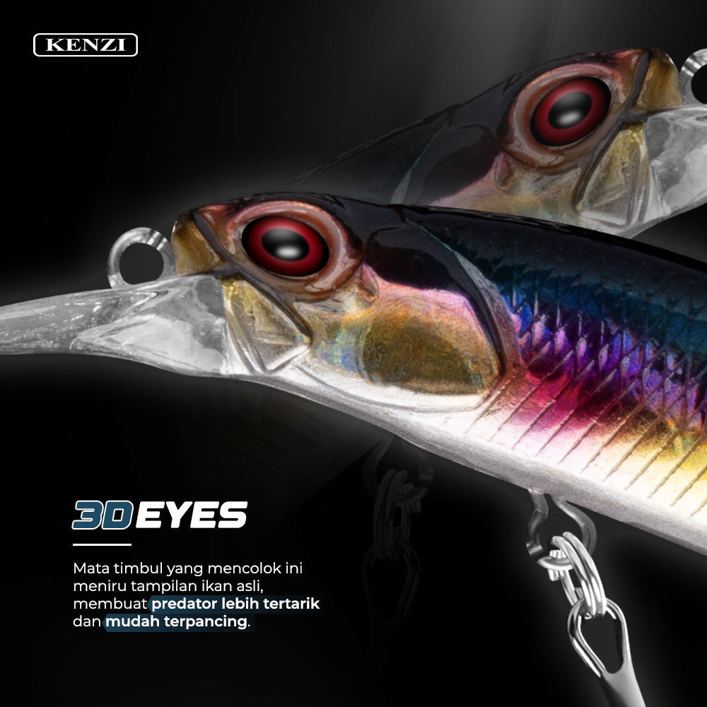 Umpan LURE KENZI AQUOS 62mm 4.4gr - MINNOW FLOATING Umpan Pancing Tiruan Ikan Mainan Lures AIr Tawar & Laut