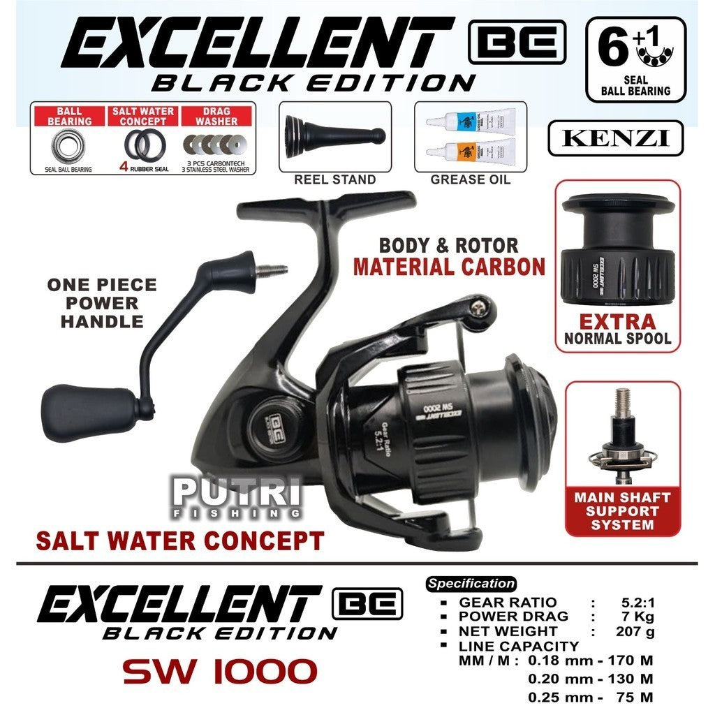 REEL KENZI EXCELLENT PRO BE SW 1000 2000 3000 Carbon Body Power Handle Spinning