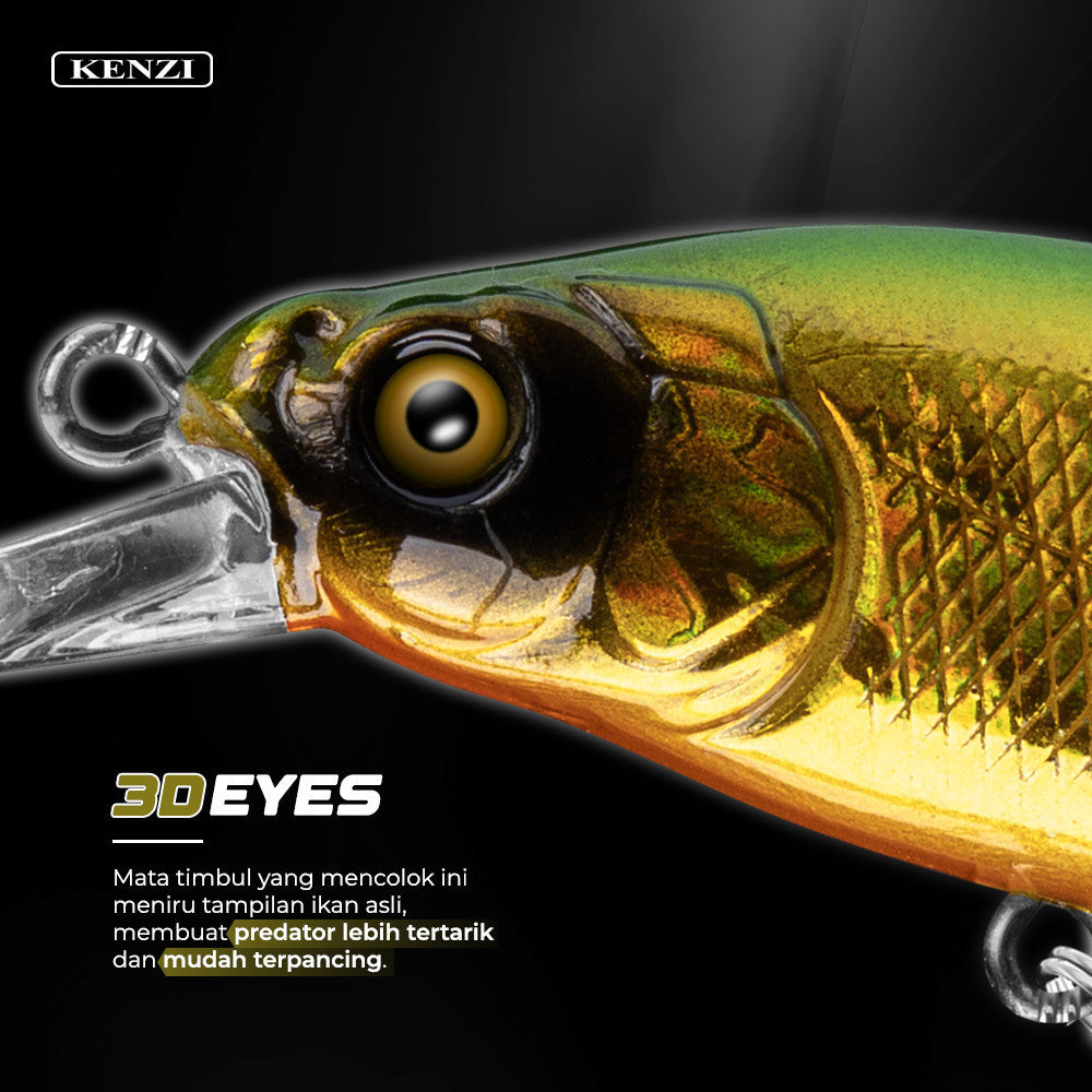 Umpan LURE KENZI COCOA 80mm 9.5gr - MINNOW FLOATING Realistik Umpan Pancing Tiruan Ikan Lures Tajam Kuat