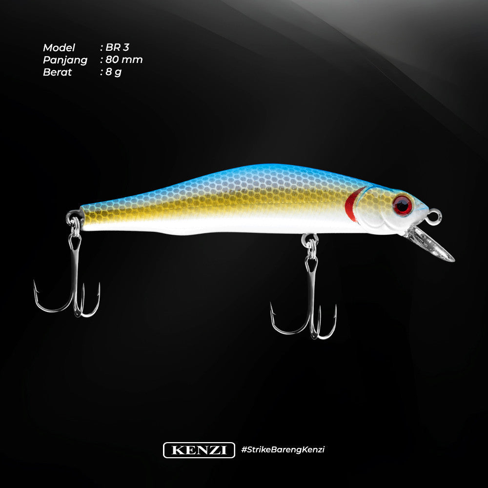 Umpan Pancing KENZI BARITO 80mm - Japan Technology Magnetic Weight Transfer Lure Sinking