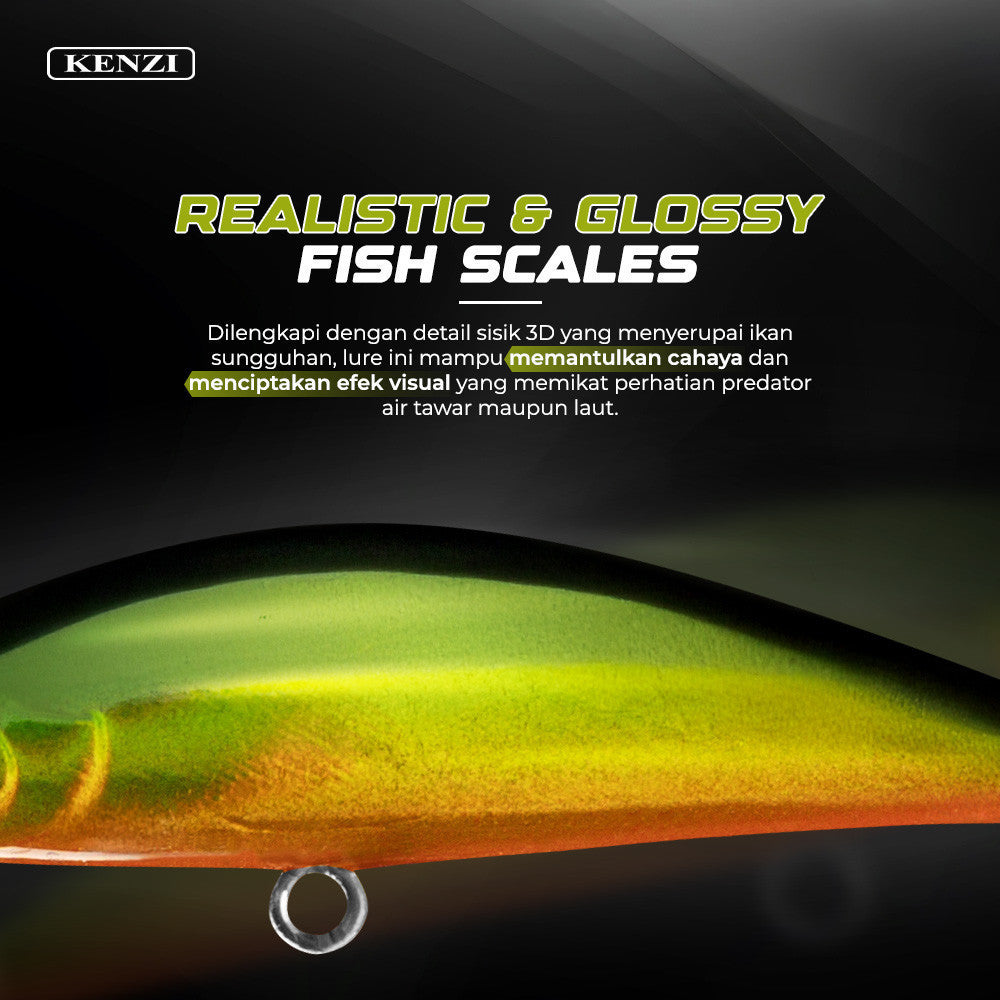 KENZI CASTUS  55mm 62gr - Umpan Pancing MINNOW SINKING Lure Mancing Tiruan Ikan Air Laut & Tawar Hard Bait