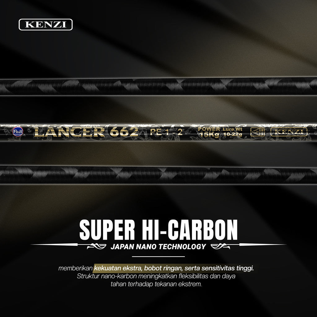 JORAN KENZI LANCER 662 BC Solid Carbon X-Wrap Fuji Guides 198 cm PE 0.5-1.2 PE0.8-1.5 PE 1-2 Baitcasting