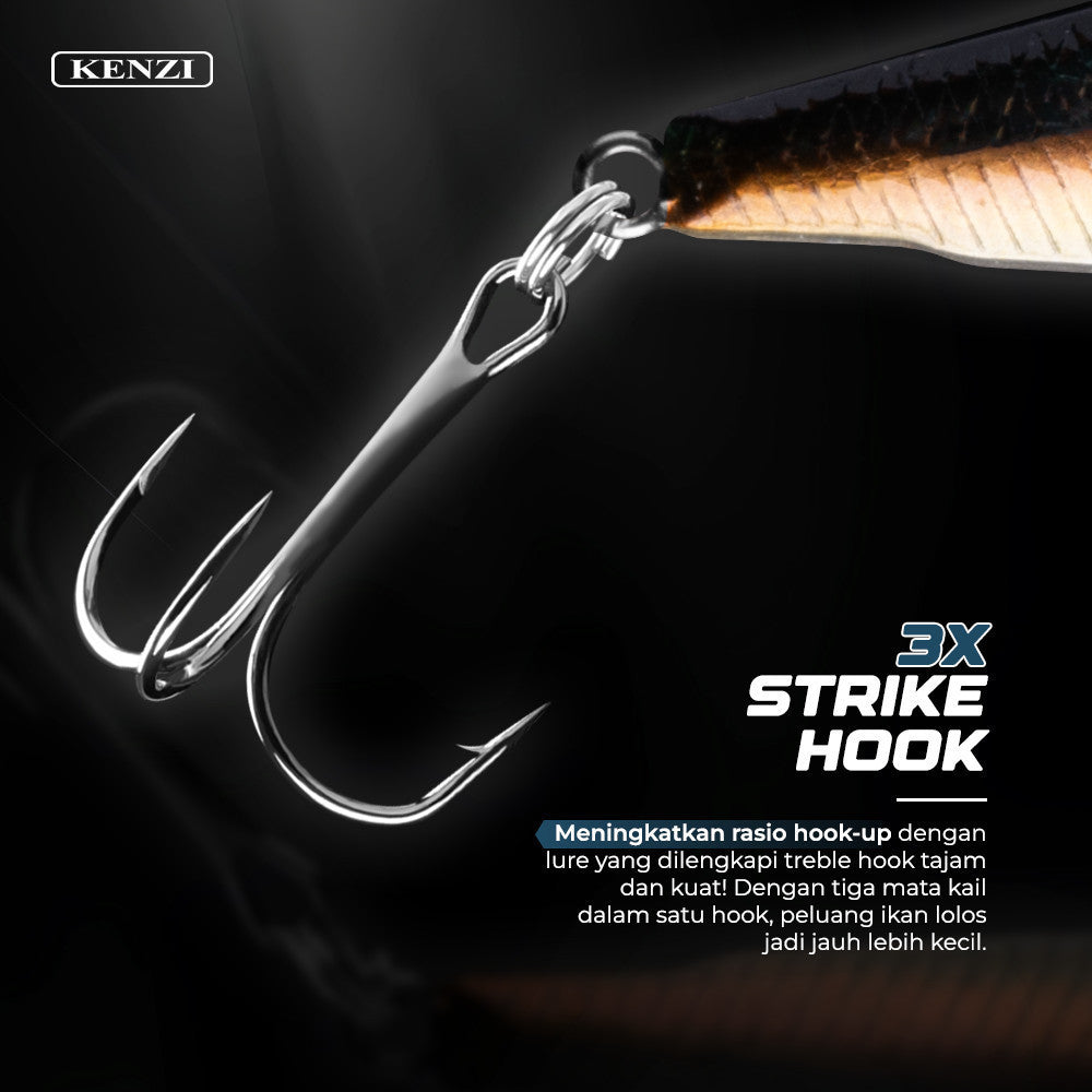 Umpan LURE KENZI AQUOS 62mm 4.4gr - MINNOW FLOATING Umpan Pancing Tiruan Ikan Mainan Lures AIr Tawar & Laut