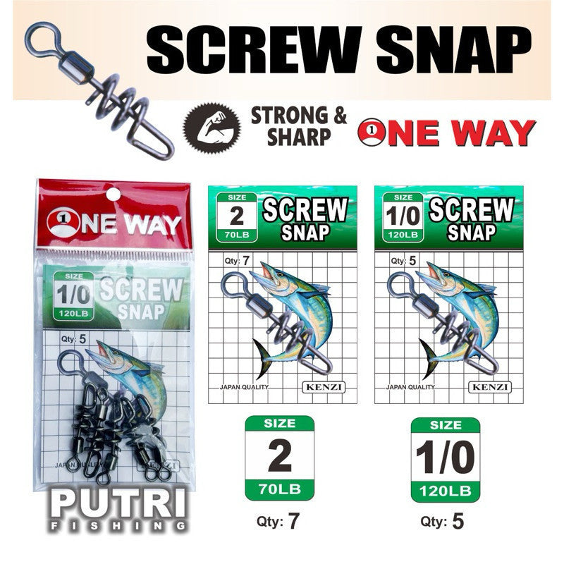 ONE WAY SCREW SNAP Aksesoris Pancing