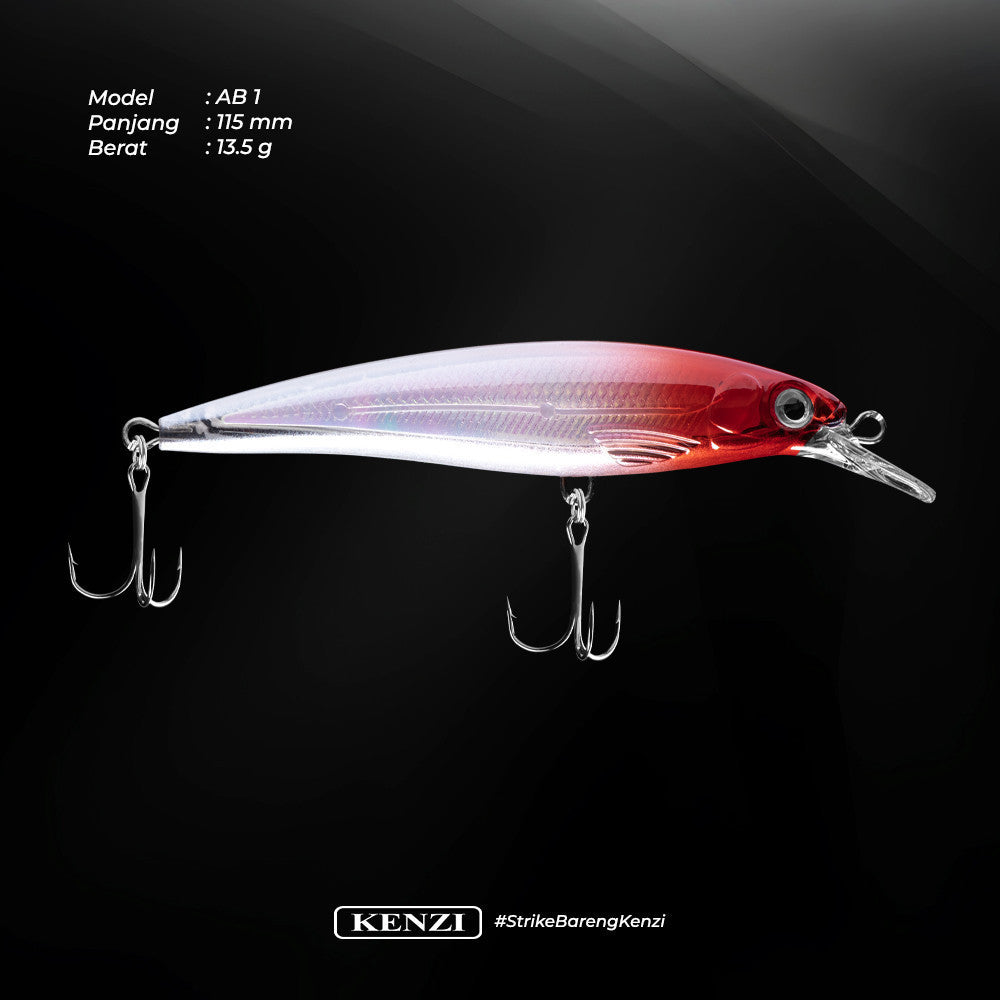 KENZI ALBA LURES Floating Minnow 115mm Umpan Pancing Casting Barramundi GT MJ Floating Hampala Sebarau Minnow