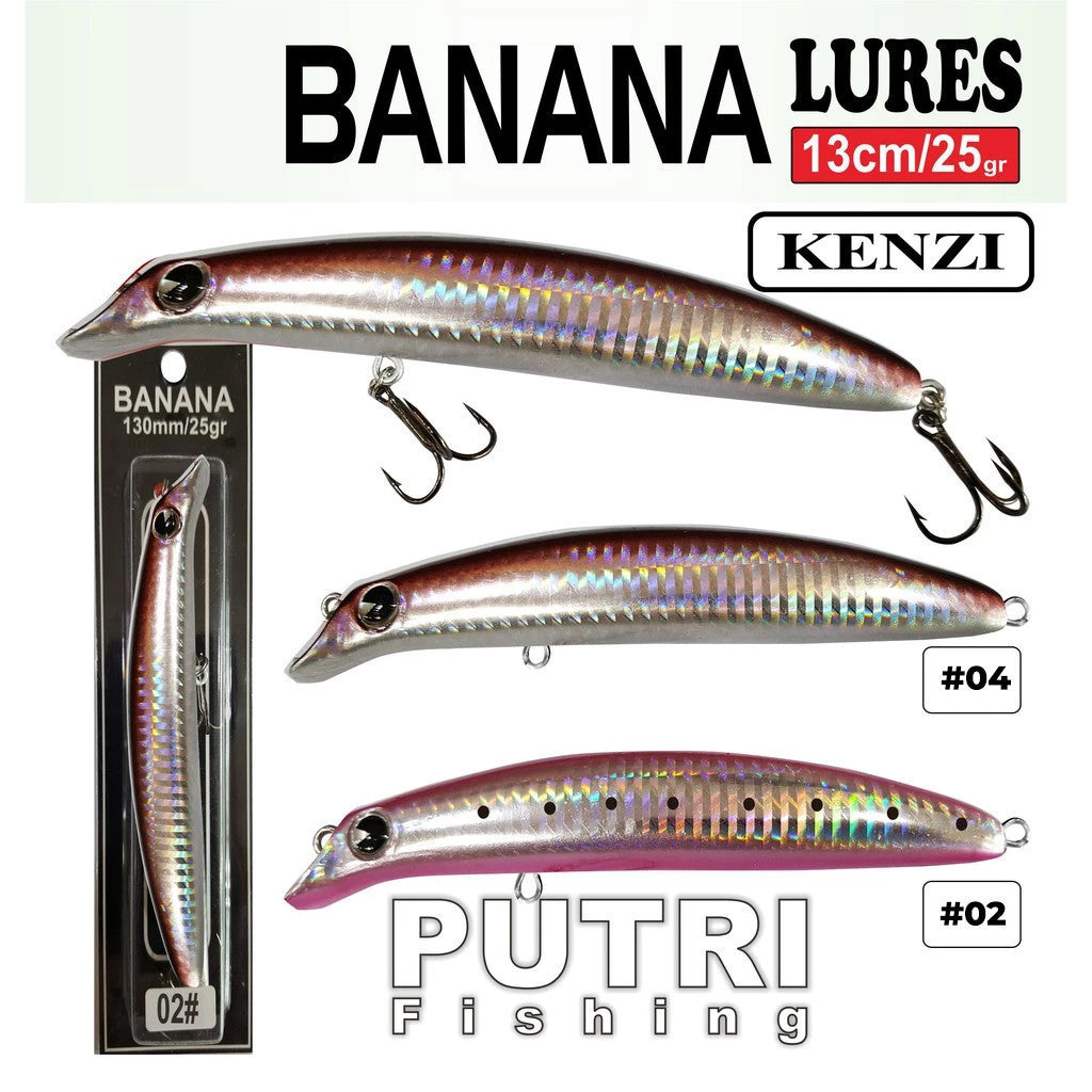 KENZI BANANA lures 13cm 25gr - Umpan Pancing Lure Mancing Tiruan Ikan Air Laut & Tawar Hard Bait