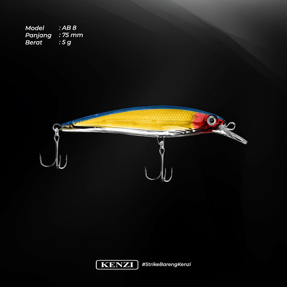 KENZI ALBA LURES 75mm 5gr Floating Minnow - Umpan Pancing Casting