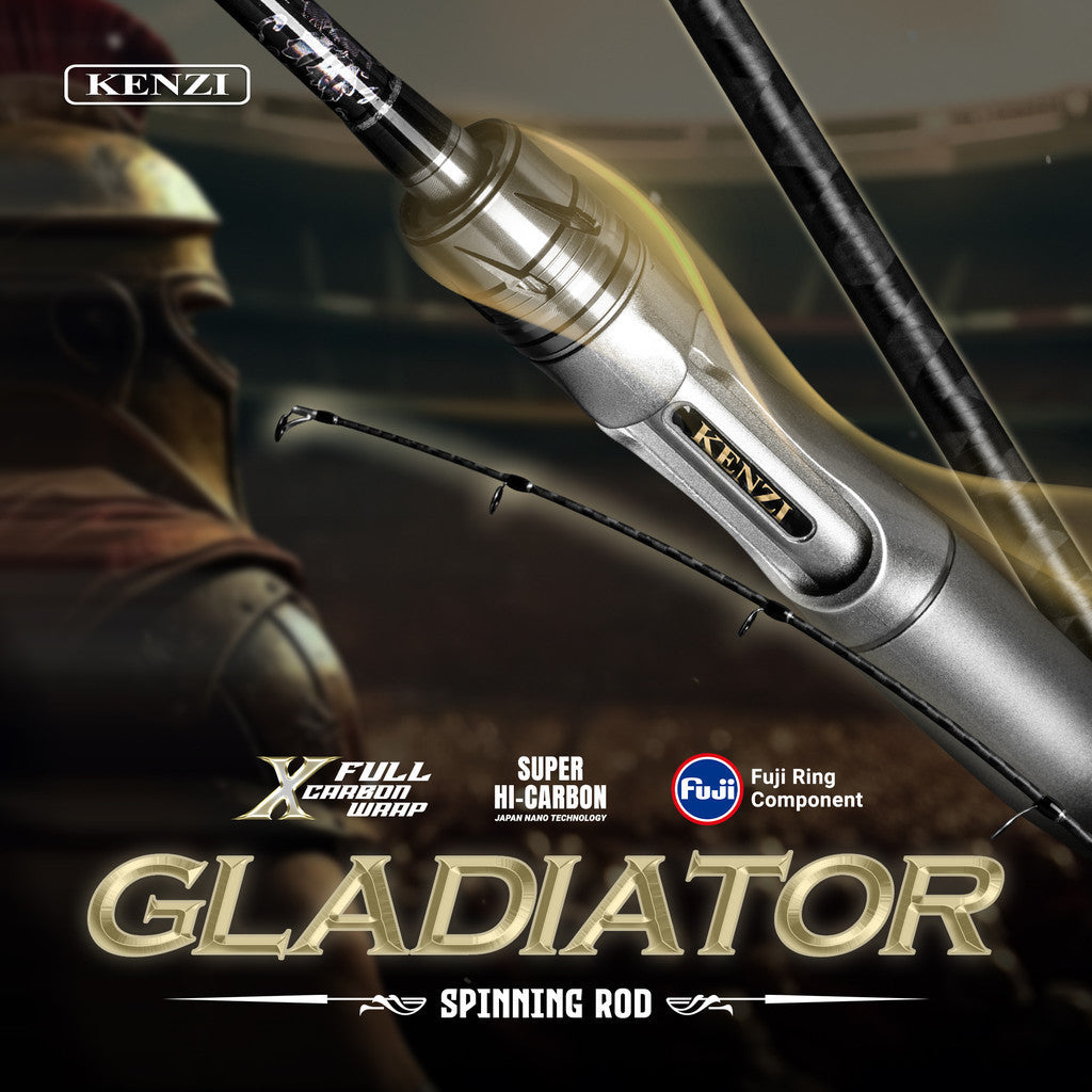 JORAN KENZI GLADIATOR 602 Spinning Solid Carbon Full X-Wrap Fuji Guides 5-12lbs 6-14lbs 7-15lbs 8-17lbs 10-20lbs Casting