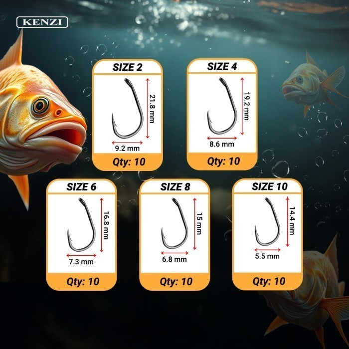 MATA KAIL KENZI CARP HOOK 9340 TEFLON COATED SACHET