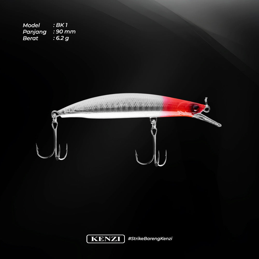 KENZI BAZOKA 90mm 6.2gr - Umpan Pancing Lure Mancing Tiruan Ikan Air Laut & Tawar Hard Bait