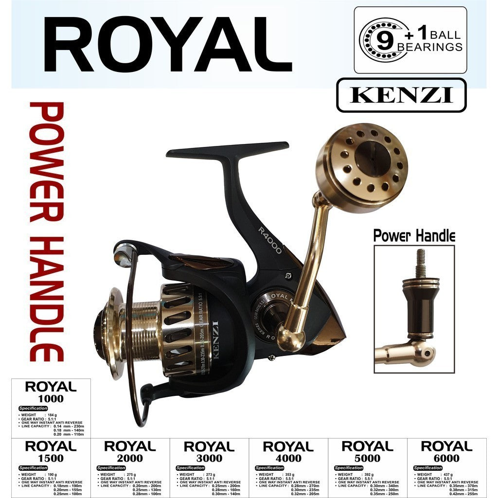 KENZI ROYAL 1000 1500 2000 3000 5000 POWER HANDLE - Reel Pancing