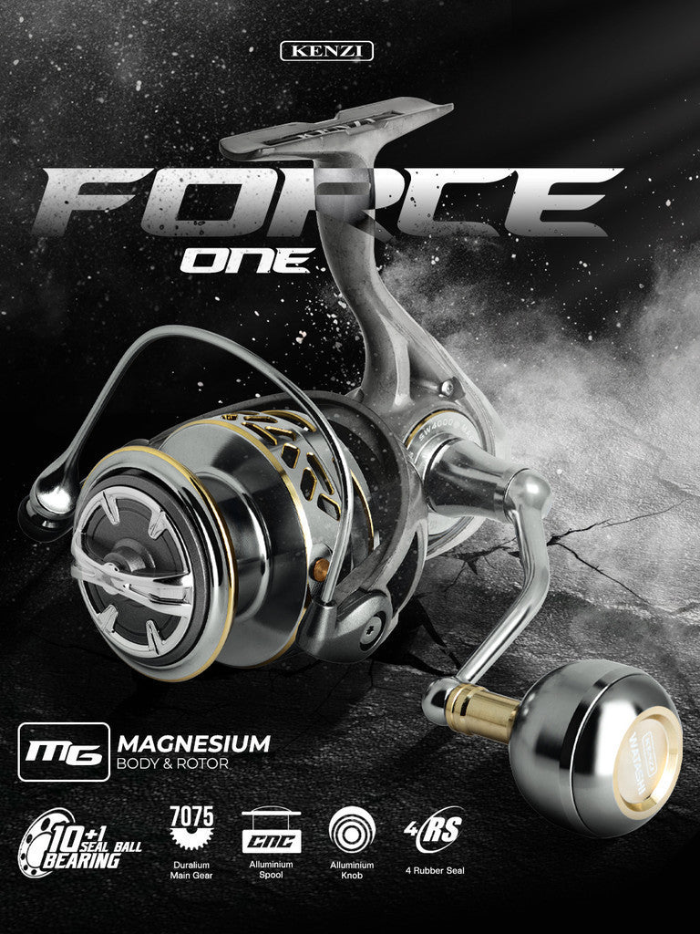 REEL KENZI FORCE 1 SW Magnesium Body & Rotor Gear Duralium 7075 FORCE ONE 1000 2000 3000 4000