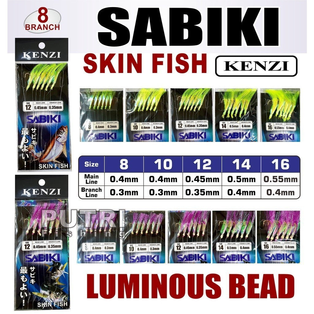 KOTREK KENZI SABIKI SKIN FISH FOSFOR LUMINOUS BEAD MATA KAIL