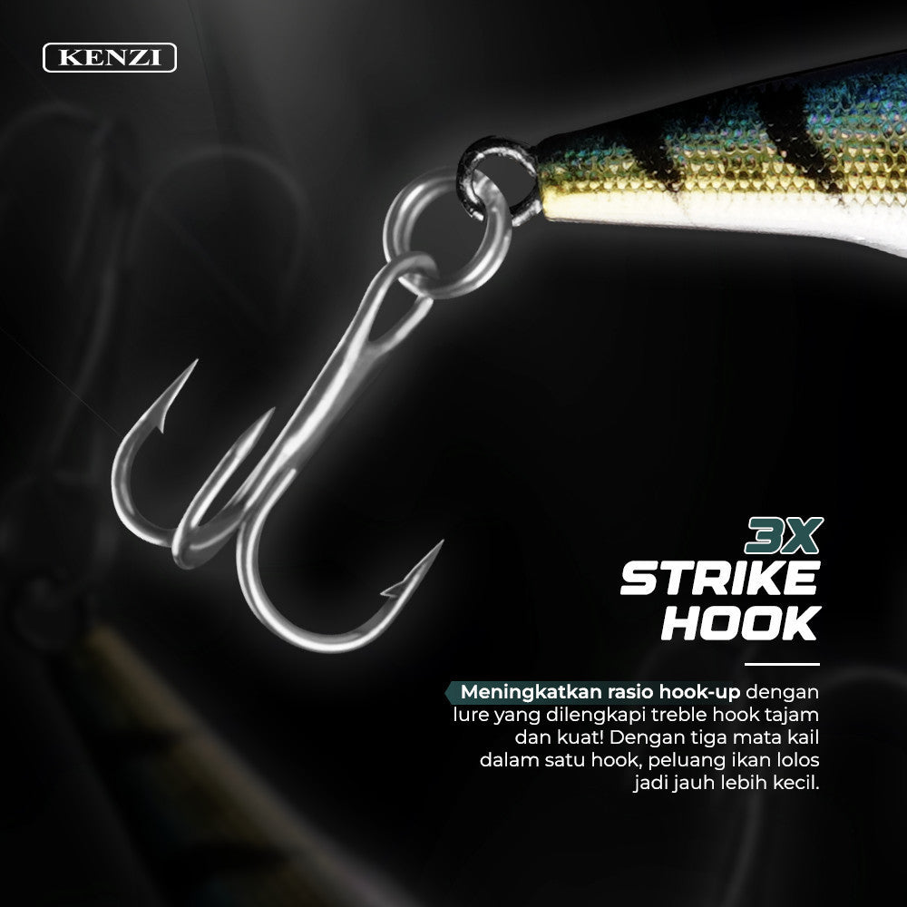 Umpan LURE KENZI CITRUS 47mm 2.7gr - SINKING MINNOW MICRO Lures Umpan Pancing Mata 3D Treble Hook