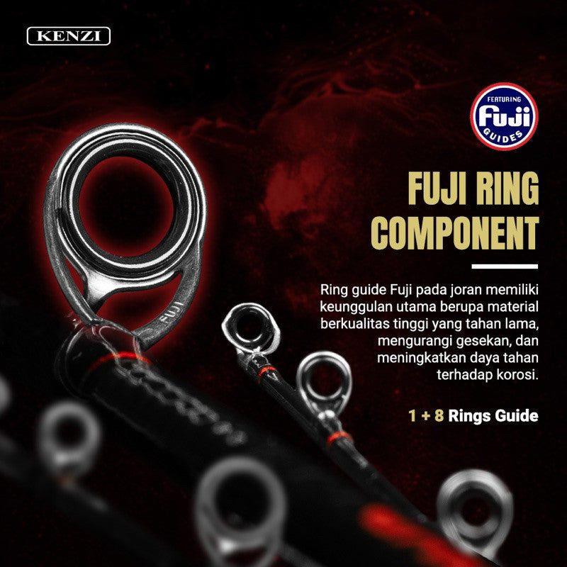 KENZI GALAXY 1802 BC Fuji Guides PE1-2 PE2-3  PE3-4 Baitcasting - Joran Stik Pancing