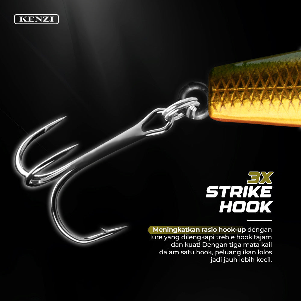 Umpan LURE KENZI COCOA 80mm 9.5gr - MINNOW FLOATING Realistik Umpan Pancing Tiruan Ikan Lures Tajam Kuat
