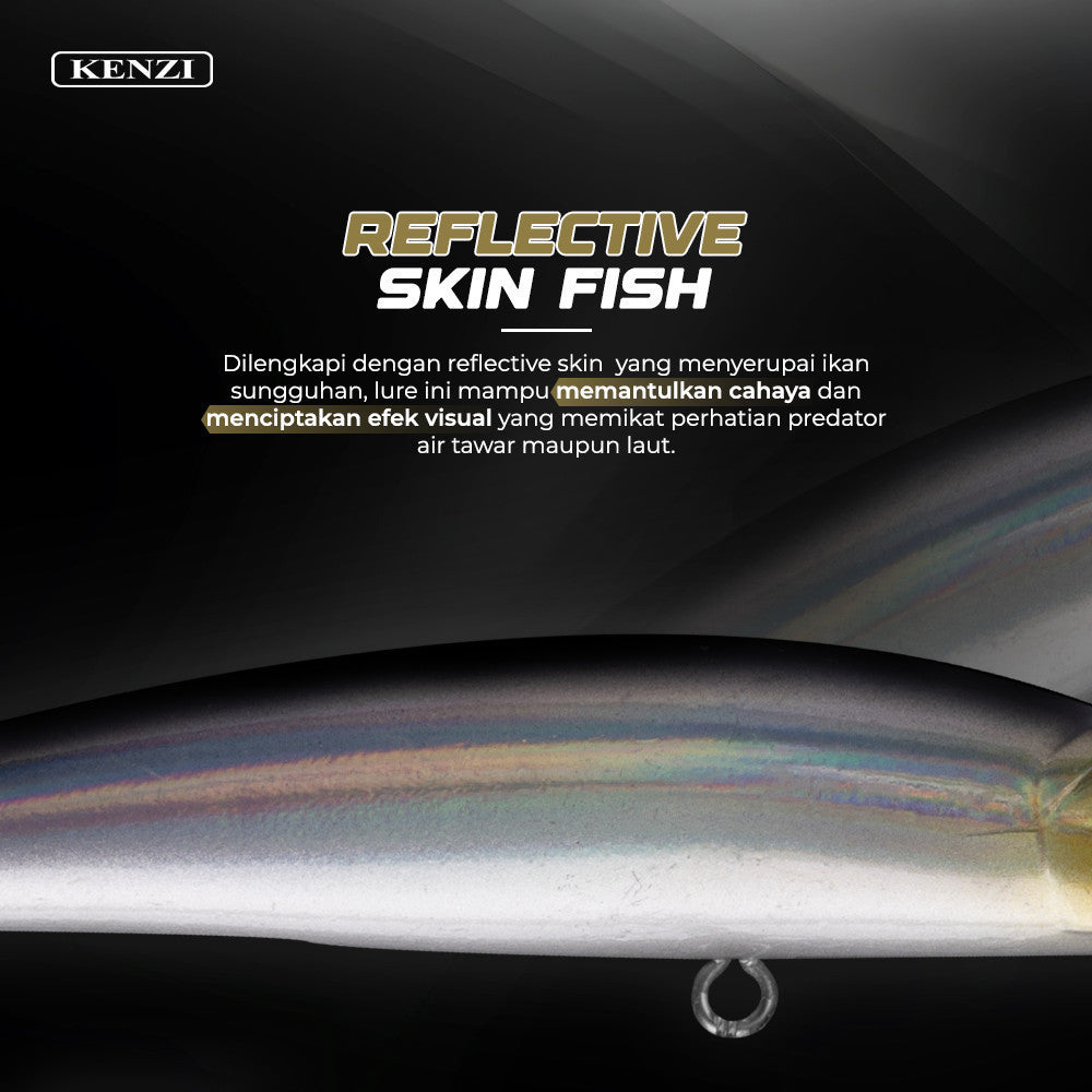 Umpan LURE KENZI CLOVER 80mm 9.3gr - MINNOW FLOATING Umpan Pancing Gabus Nila Hampala Lures with Treble Hook Tajam Kuat