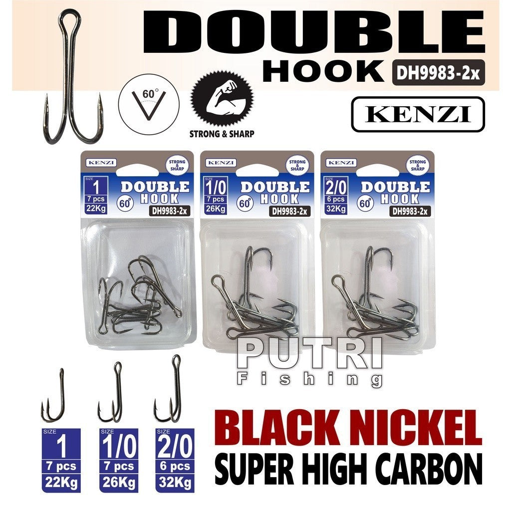 MATA KAIL KENZI DOUBLE HOOK 60" BLACK NICKEL DH9983-2x