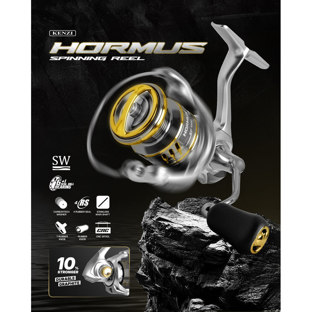 Reel KENZI HORMUS SW One Piece Power Handle Spinning 1000 2000 3000 4000