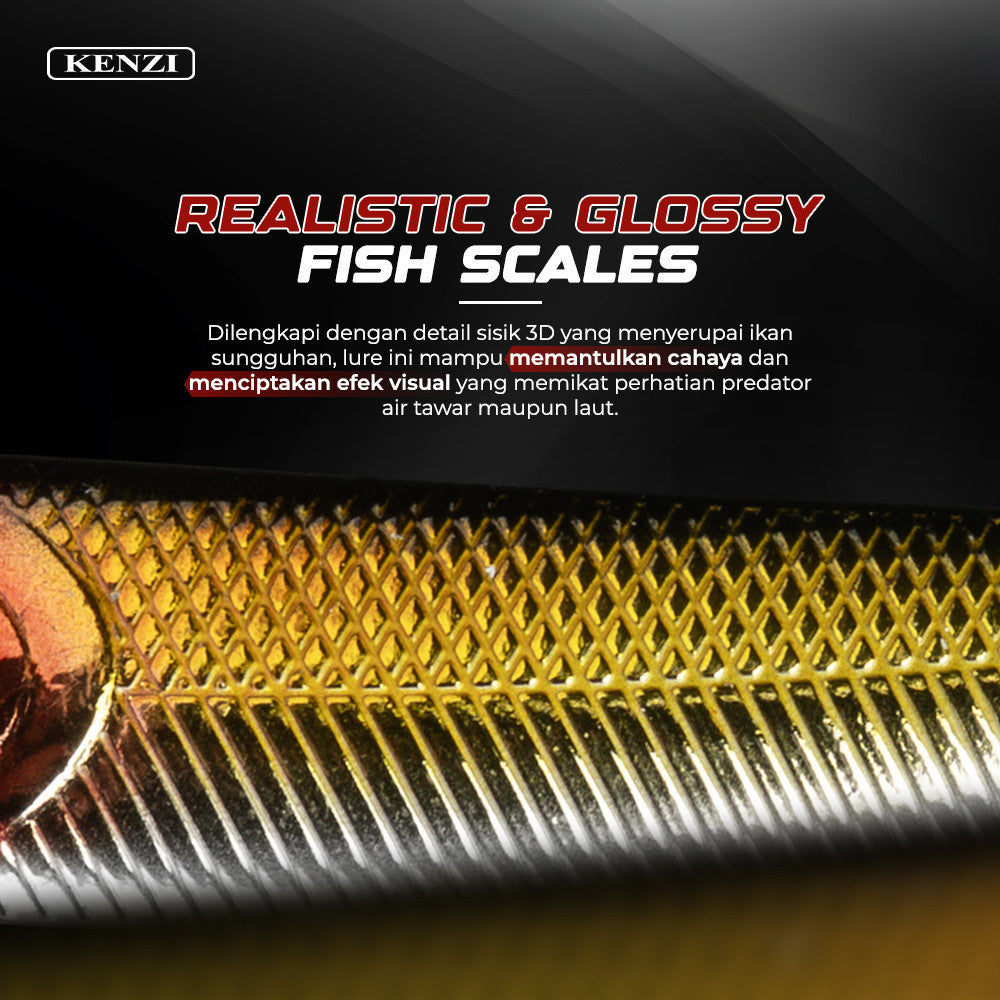 KENZI HERONA LURE 14gr 10cm - Umpan Pancing FLOATING PENCIL MINNOW Ikan Mainan Air Tawar & Laut Hard Bait Lures
