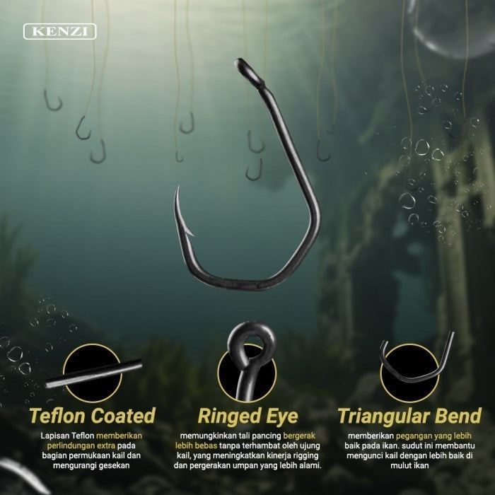 MATA KAIL KENZI CARP HOOK 22108 TEFLON COATED SACHET