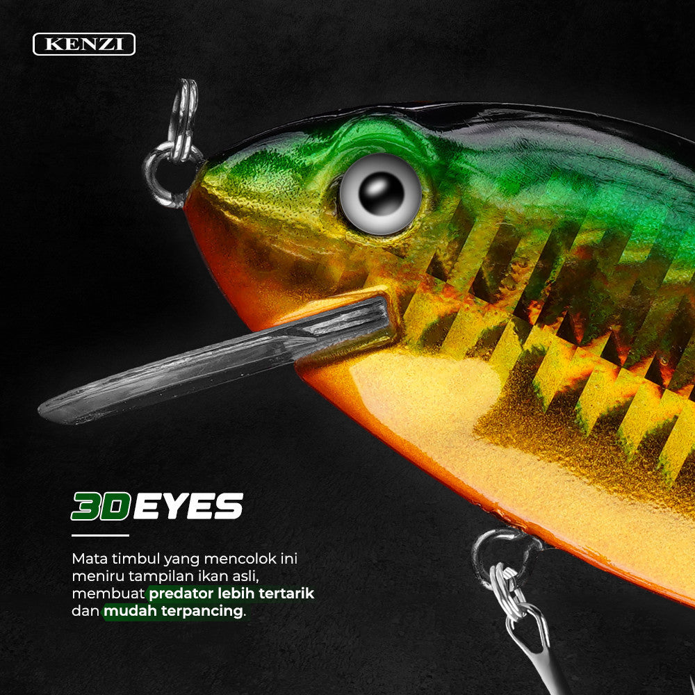 Umpan LURE KENZI MELON 70mm 8.7gr - MINNOW FLOATING Lures Reflektif Treble Hook Tajam Kuat Crankbaitt Umpan Pancing