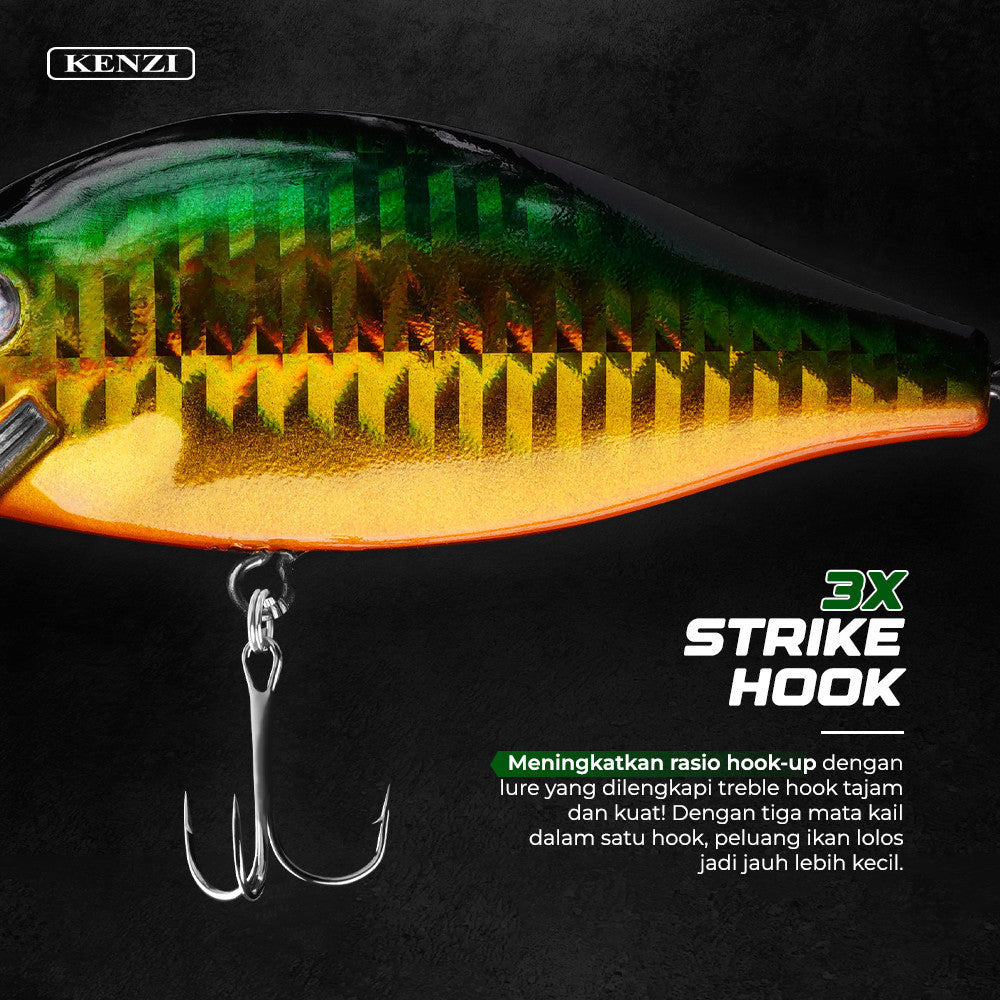 Umpan LURE KENZI MELON 70mm 8.7gr - MINNOW FLOATING Lures Reflektif Treble Hook Tajam Kuat Crankbaitt Umpan Pancing