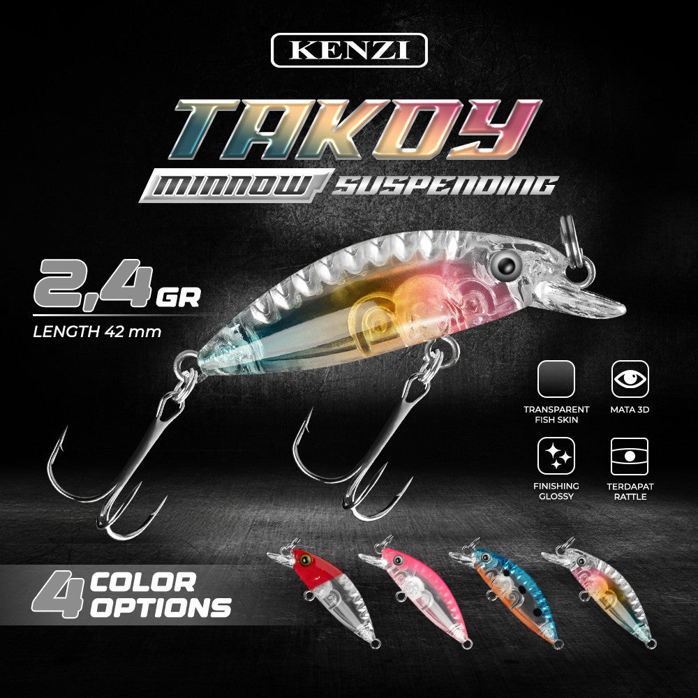 KENZI TAKOY 4.2CM 2.4GR - Umpan Pancing Lure Mancing Tiruan Ikan Air Laut & Tawar Hard Bait