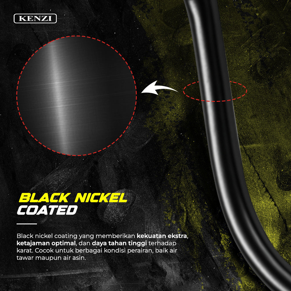 MATA KAIL KENZI CIRCLE HOOK POWER CARBON HOOKS BLACK NICKEL